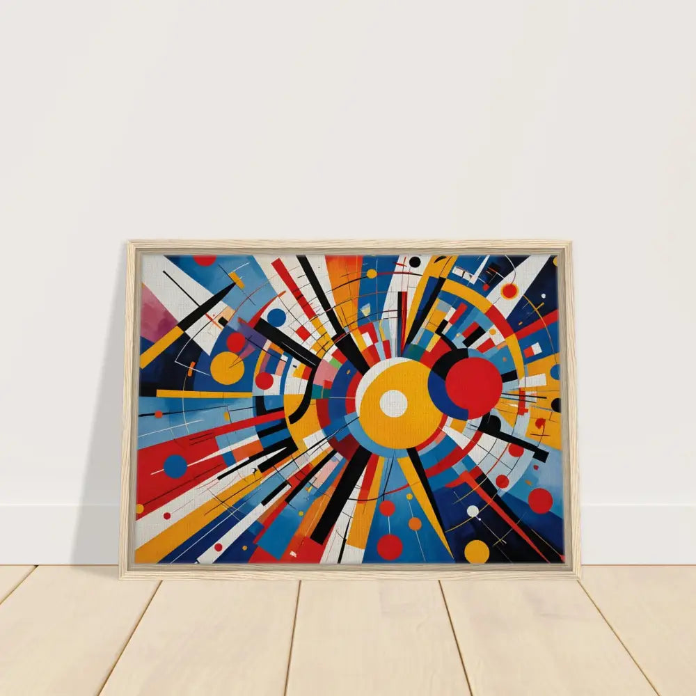 Framed abstract geometric art displayed on PixiOnyx Canvas Celestial Motion Dreamscape