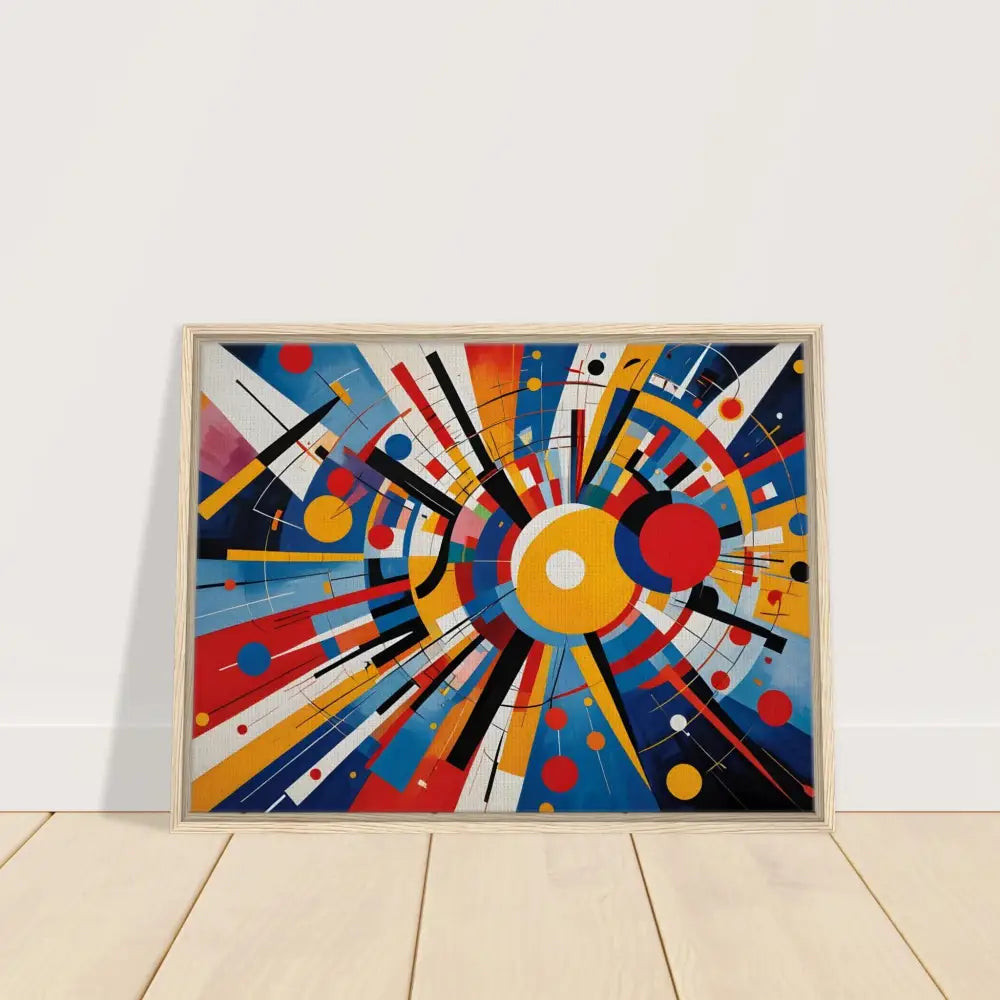 Abstract geometric artwork on framed canvas titled Celestial Motion by PixiOnyx