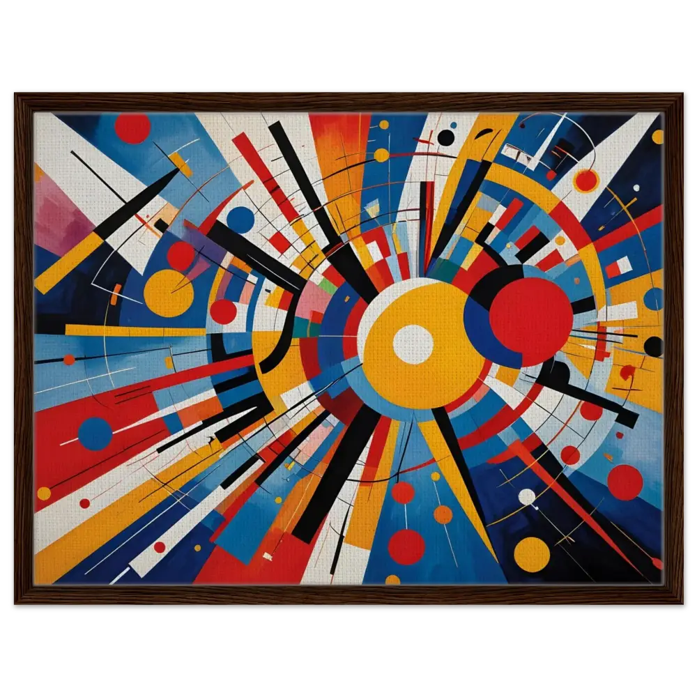 Framed abstract geometric art on canvas from PixiOnyx Celestial Motion collection