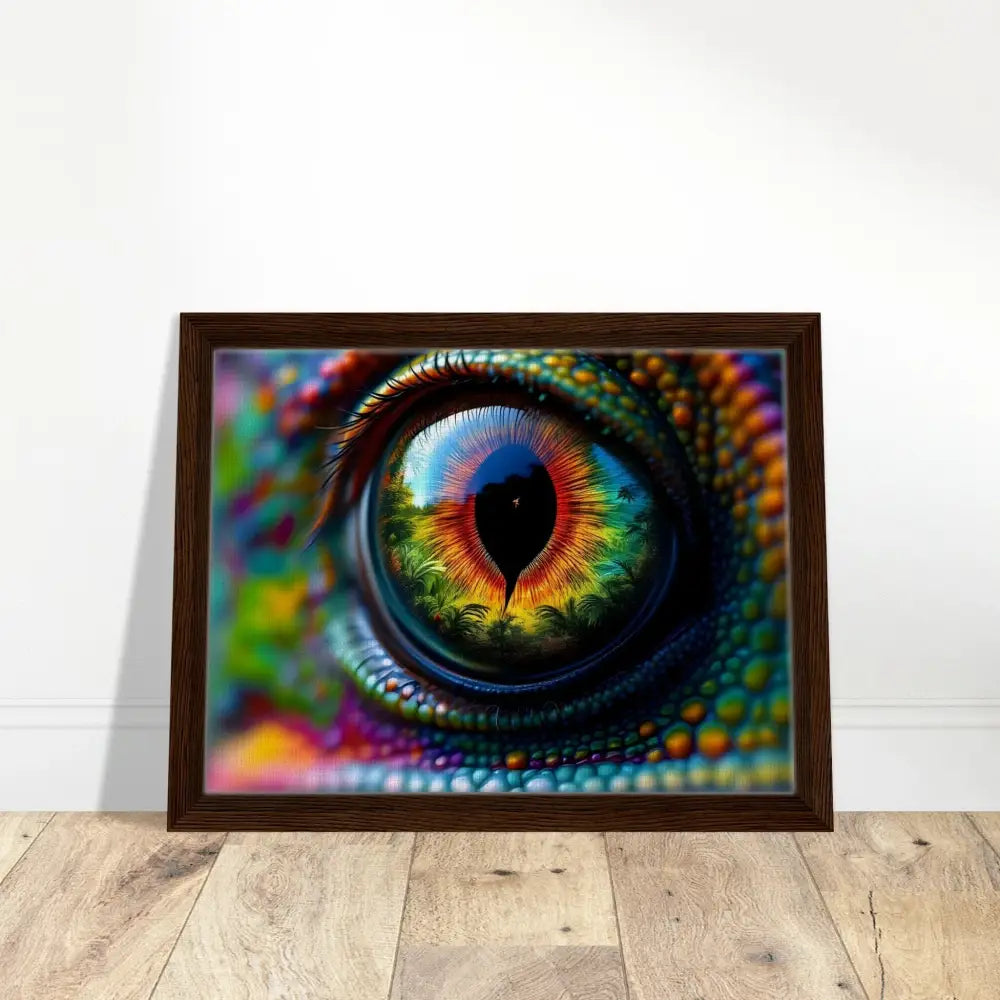 Framed Chameleon Eye Art on Canvas from PixiOnyx Hypnotic Gaze collection