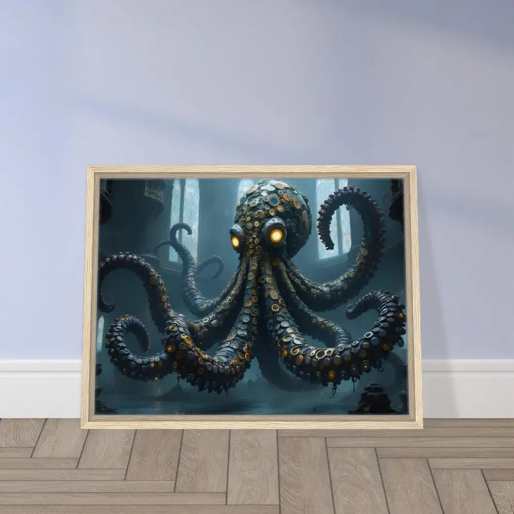 Framed Steampunk Octopus Artwork on Canvas in PixiOnyx Gothic Monster Gallery Drop