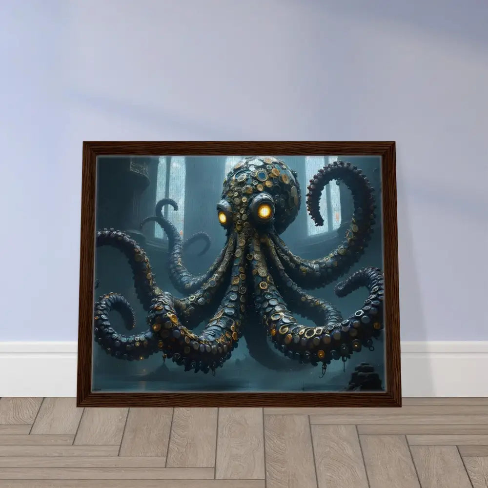 Framed Steampunk Octopus Artwork on Canvas from PixiOnyx Gothic Monster Gallery Drop
