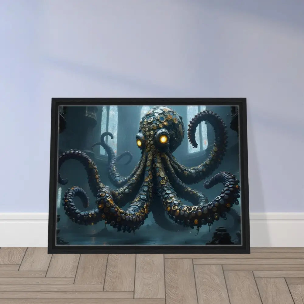 Framed steampunk octopus artwork from PixiOnyx Gothic Monster Gallery Drop