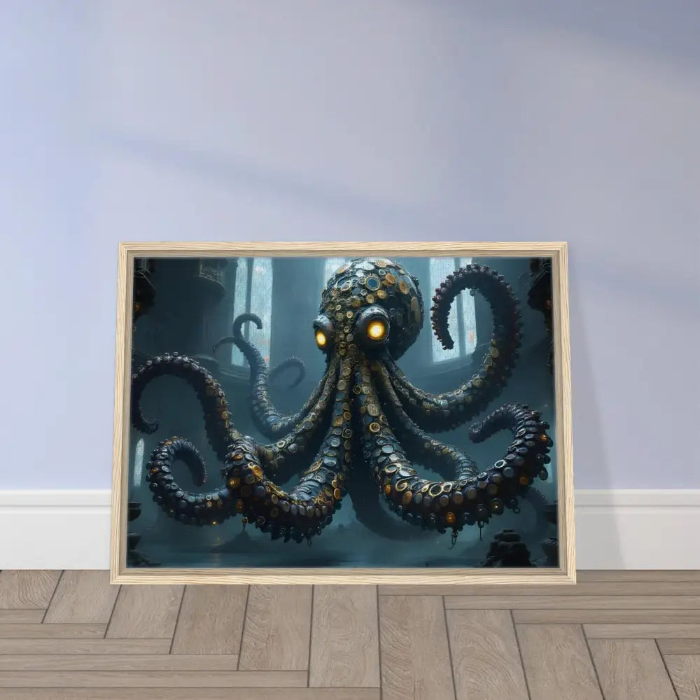 Framed Steampunk Octopus Artwork on Canvas from PixiOnyx Gothic Monster Gallery Drop