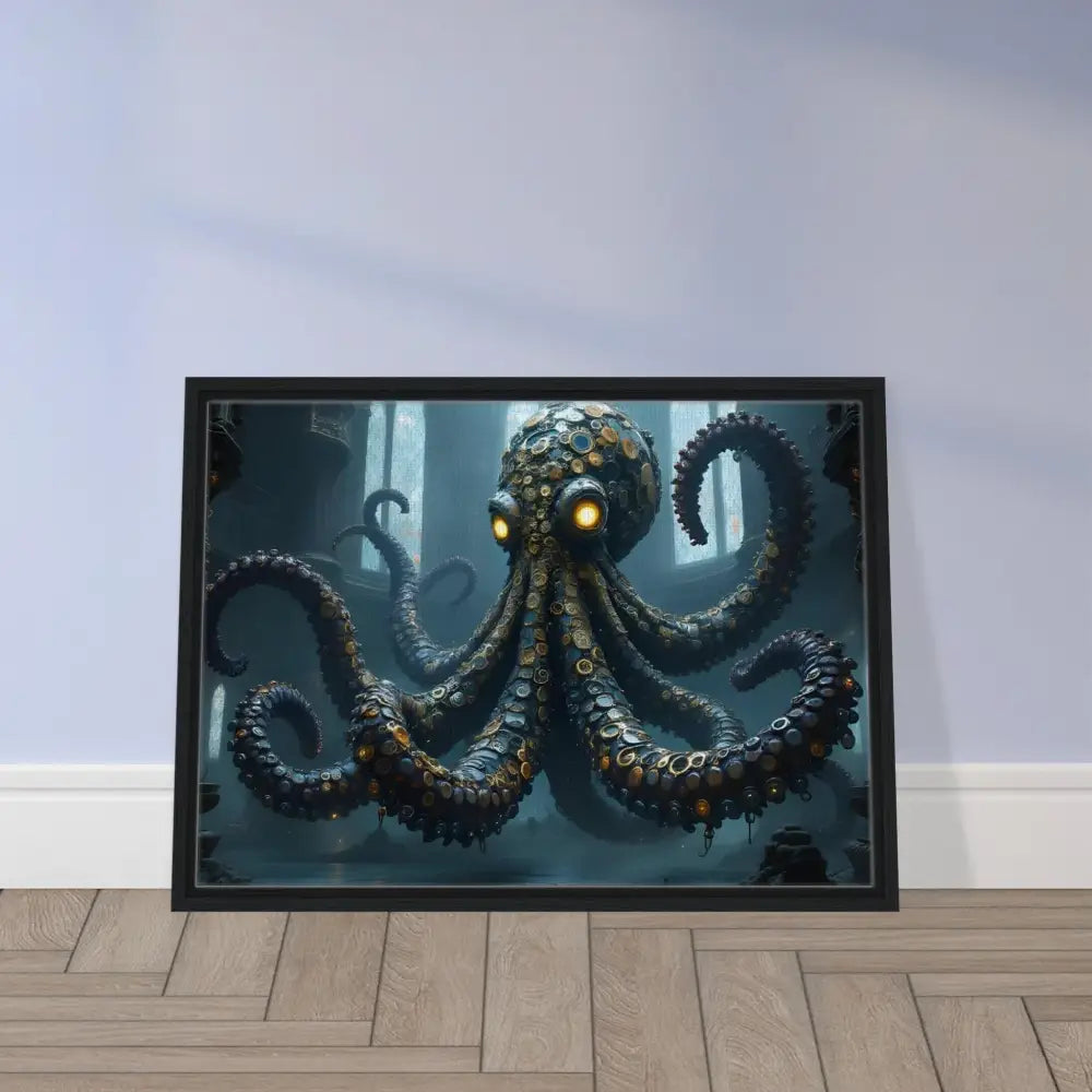 Framed steampunk octopus artwork from PixiOnyx Gothic Monster Gallery Drop