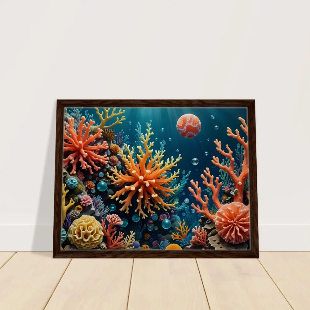 Framed coral reef artwork from PixiOnyx Undersea Dreamscape collection