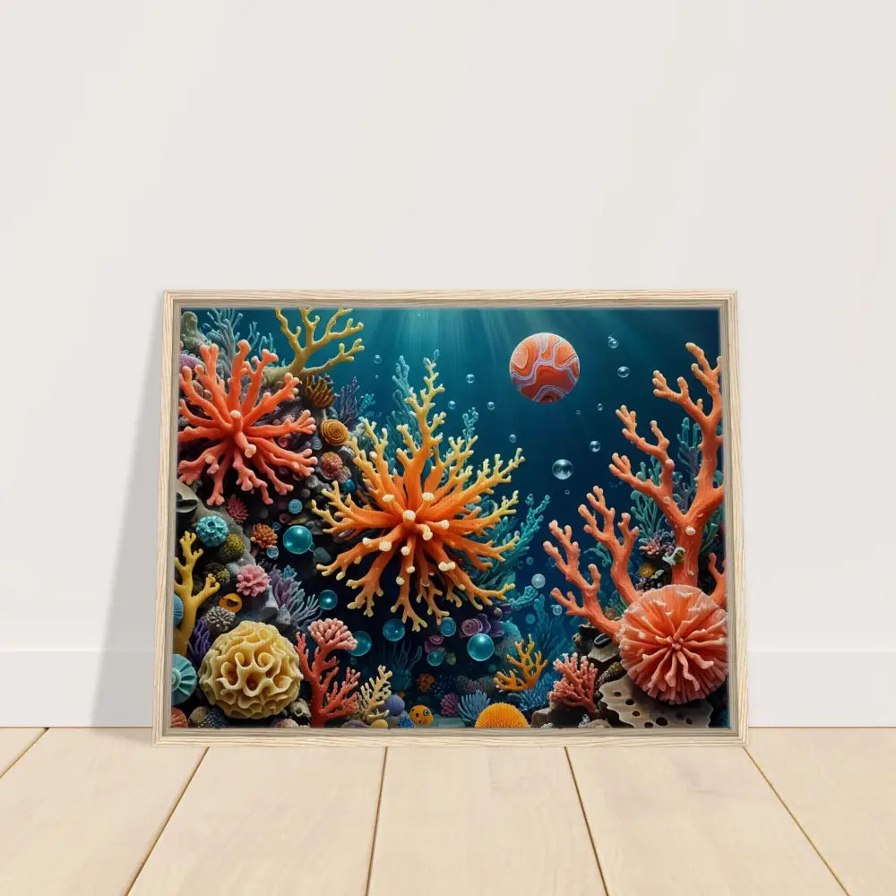 Framed coral reef artwork for PixiOnyx Undersea Dreamscape canvas print