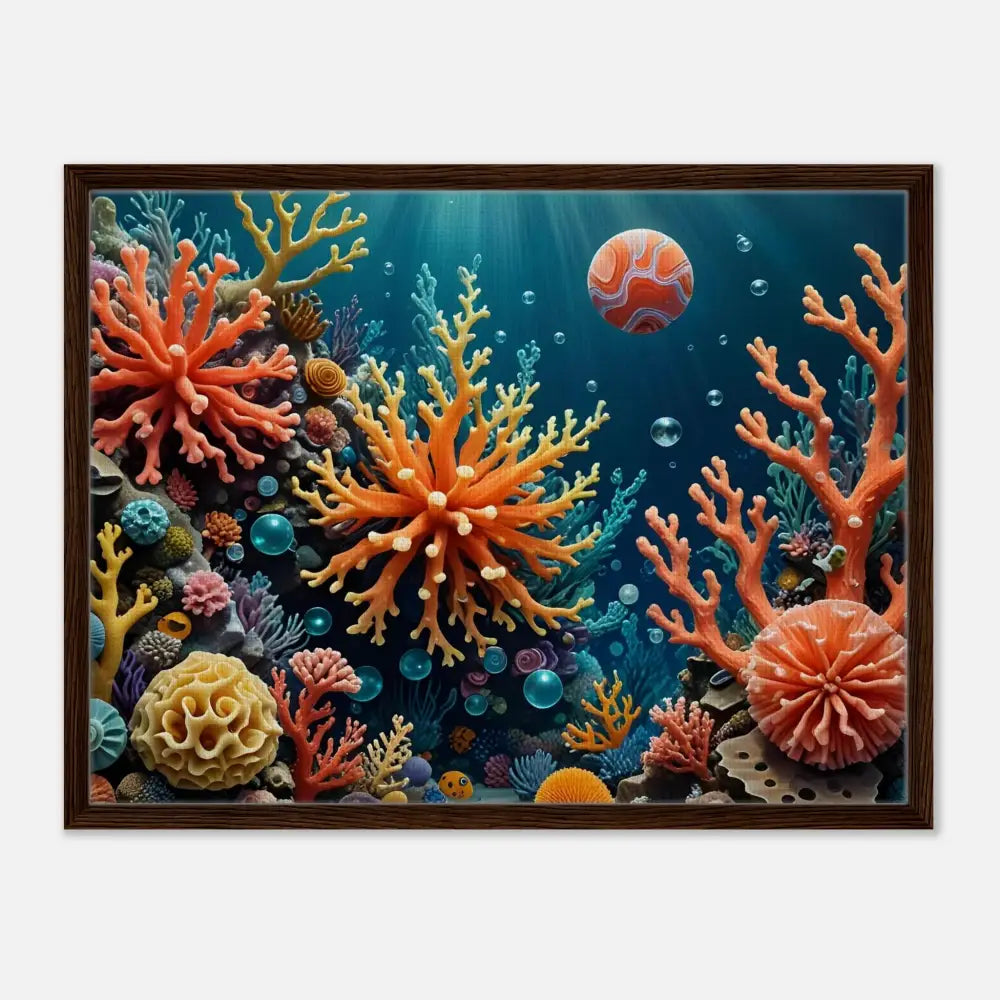 Framed Coral Reef Artwork from PixiOnyx Undersea Dreamscape Canvas Collection