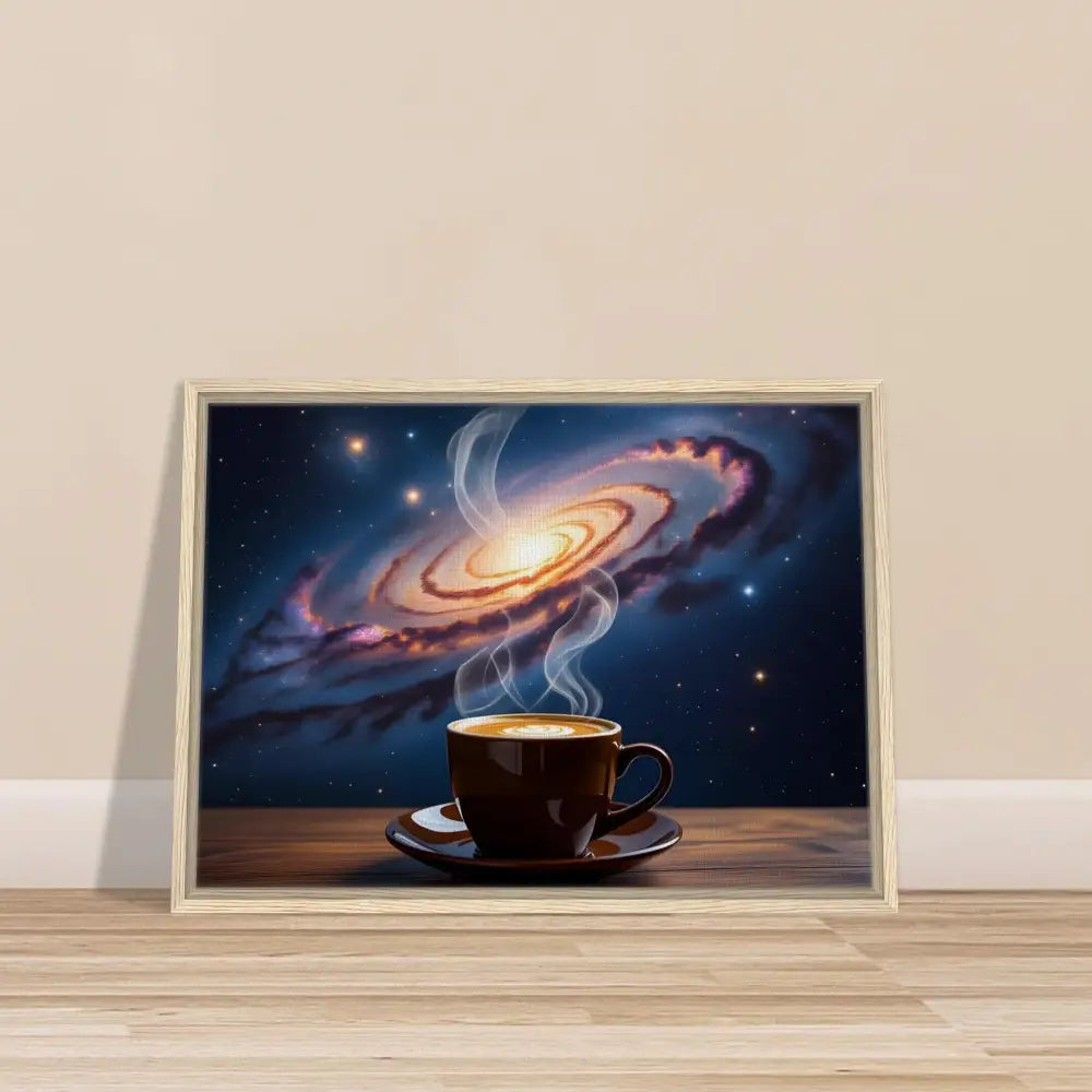 Framed galaxy coffee art on PixiOnyx Dreamscape Canvas product image