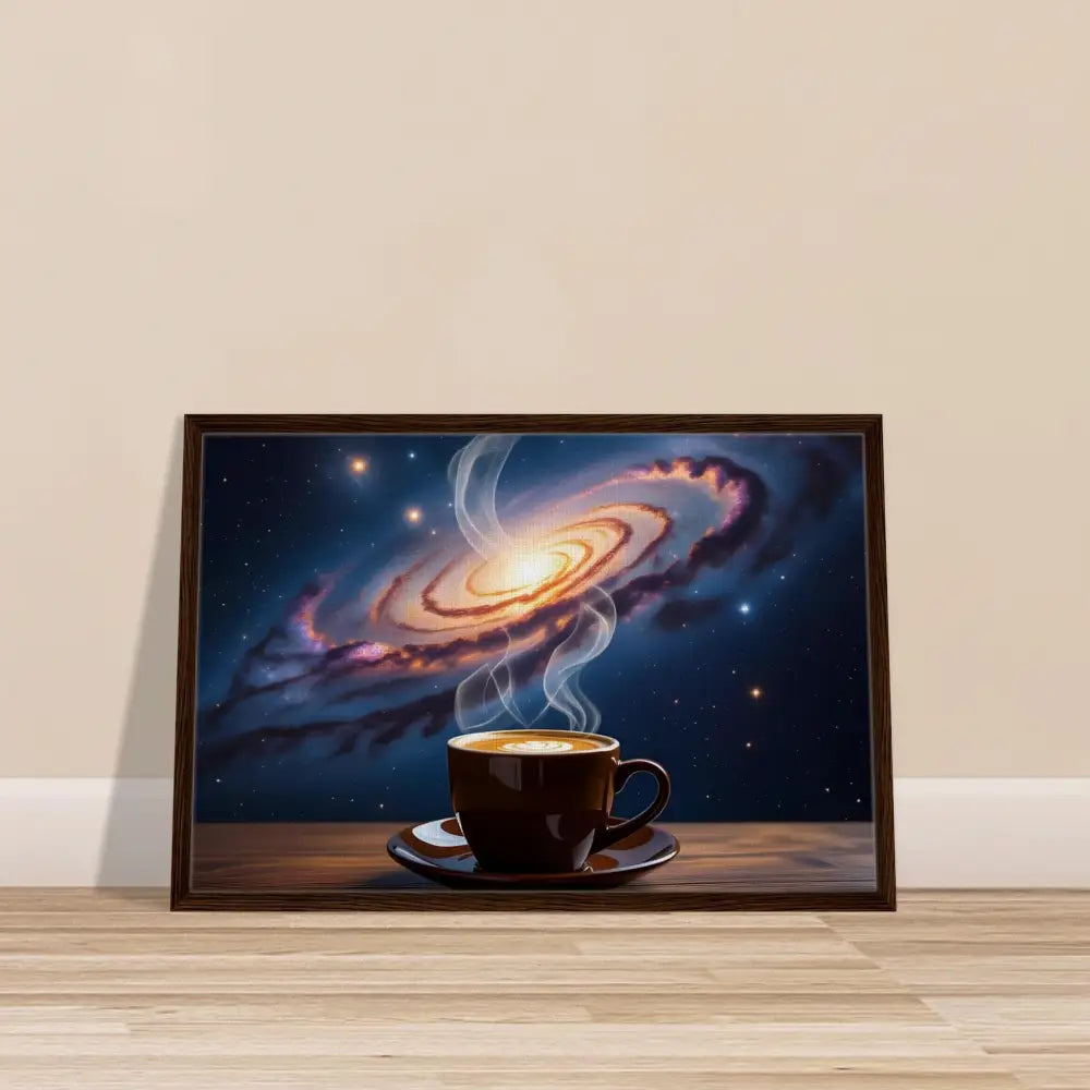 Framed galaxy coffee art on PixiOnyx Dreamscape Canvas product image