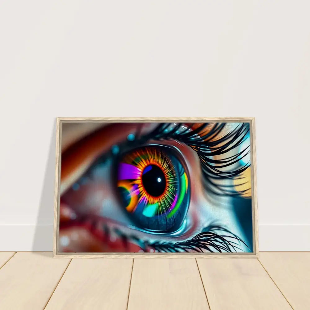 Framed Rainbow Eye Art on Canvas in PixiOnyx Dreamscape Display