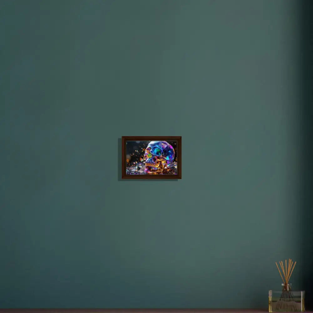 Framed Skull Artwork on Crystal Skull Prism Canvas in PixiOnyx Cosmic Luxe style