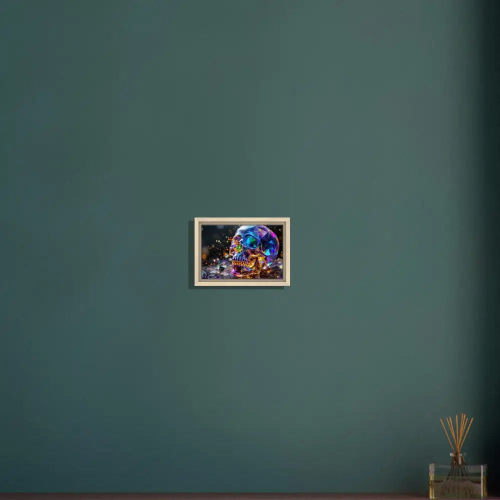 Framed Skull Artwork on Canvas in PixiOnyx Cosmic Luxe Crystal Skull Prism Style