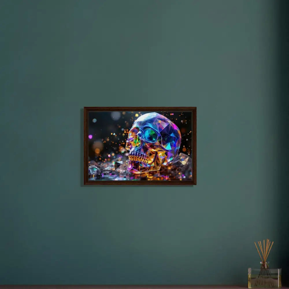 Framed Crystal Skull Artwork displayed in PixiOnyx Cosmic Luxe Canvas