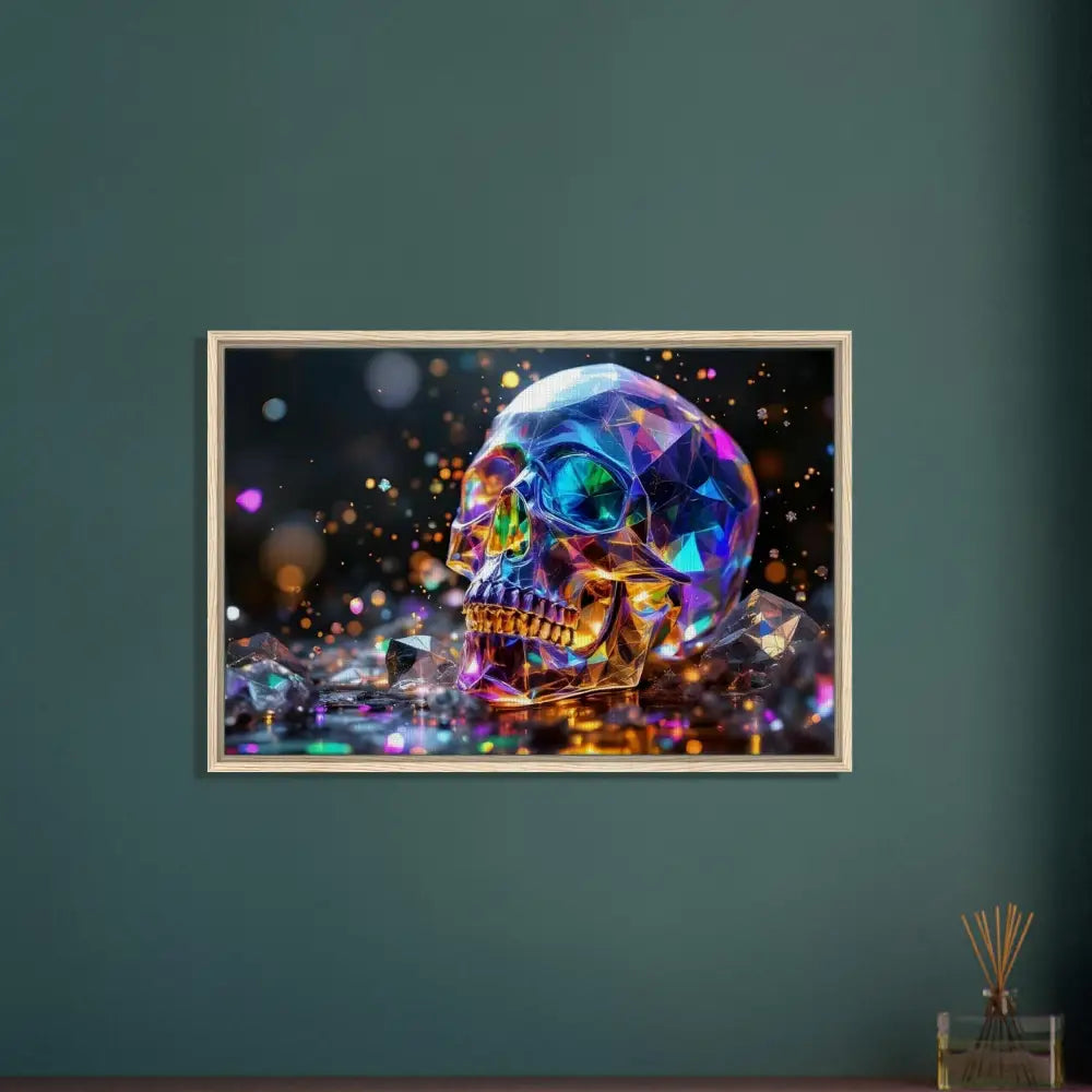 Framed Crystal Skull Artwork on Canvas from PixiOnyx Cosmic Luxe product collection