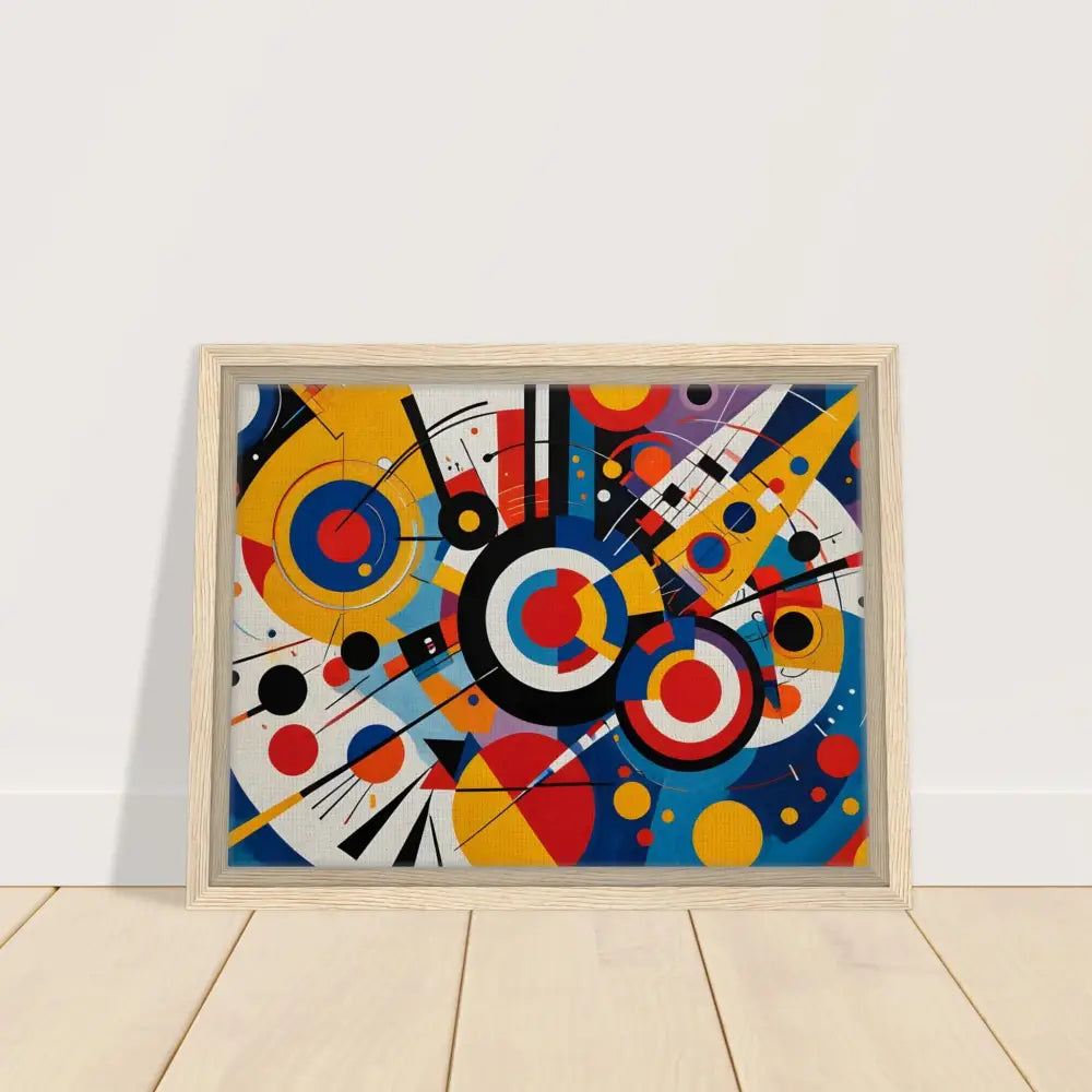 Framed abstract geometric art displayed in PixiOnyx Dynamic Balance Canvas