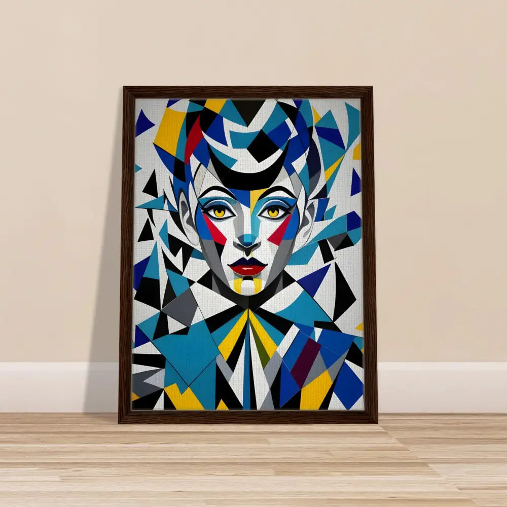 Framed geometric portrait on PixiOnyx Dreamscape Canvas for modern art decor