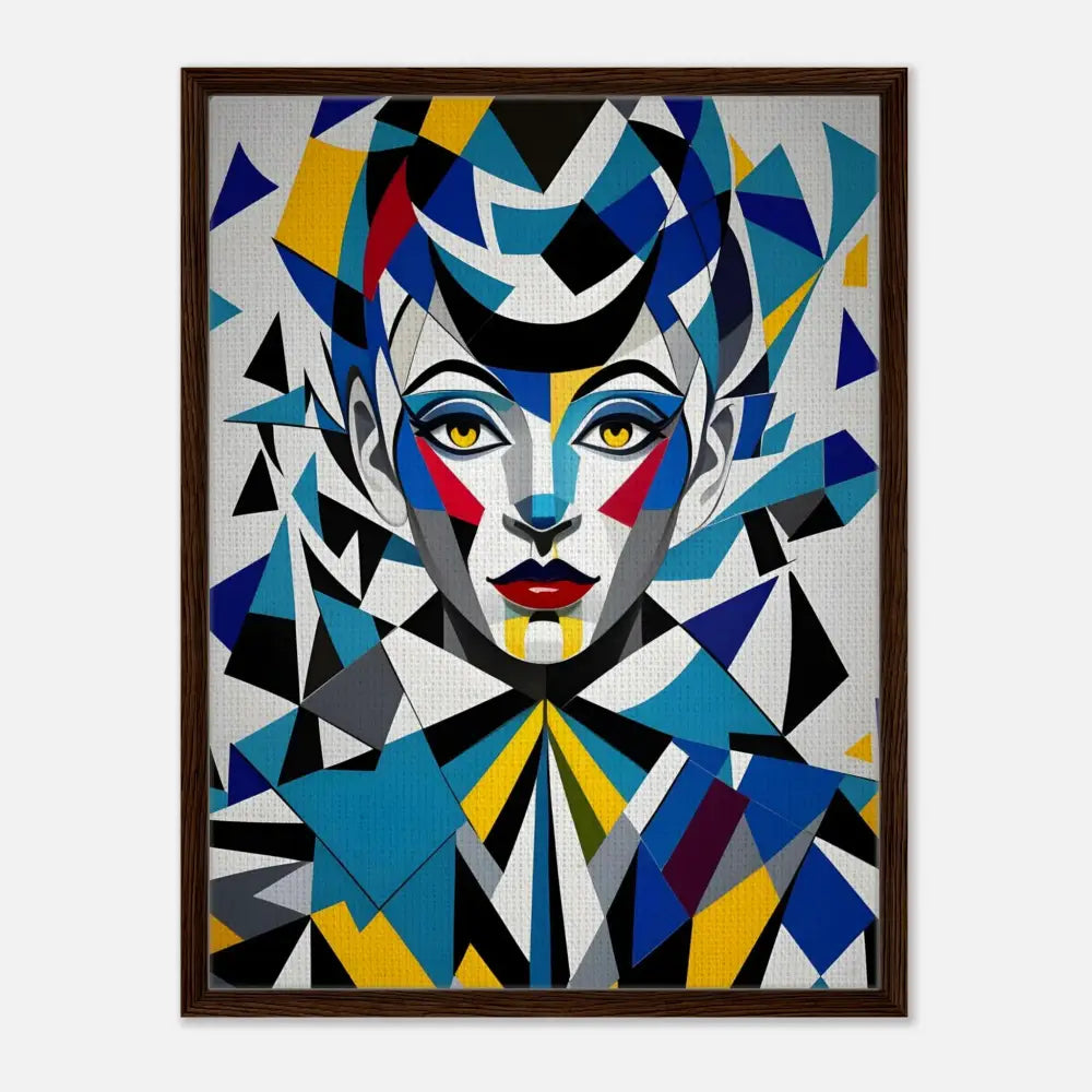 Framed geometric abstract portrait on PixiOnyx Dreamscape Canvas product display