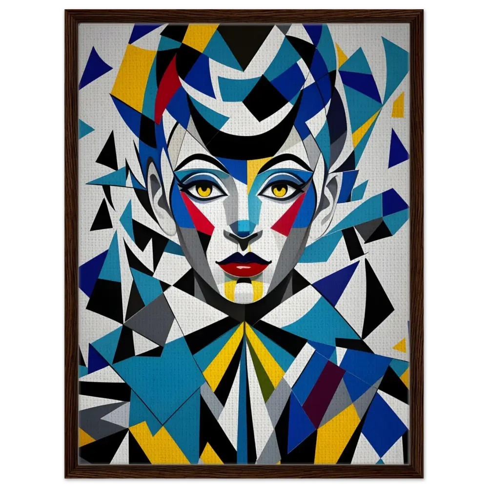 Abstract geometric portrait on PixiOnyx Dreamscape Canvas in Framed Canvas product