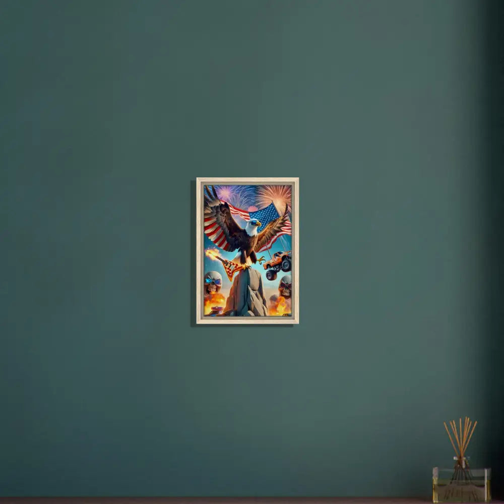 Framed patriotic eagle artwork on canvas in PixiOnyx Apex Americana product
