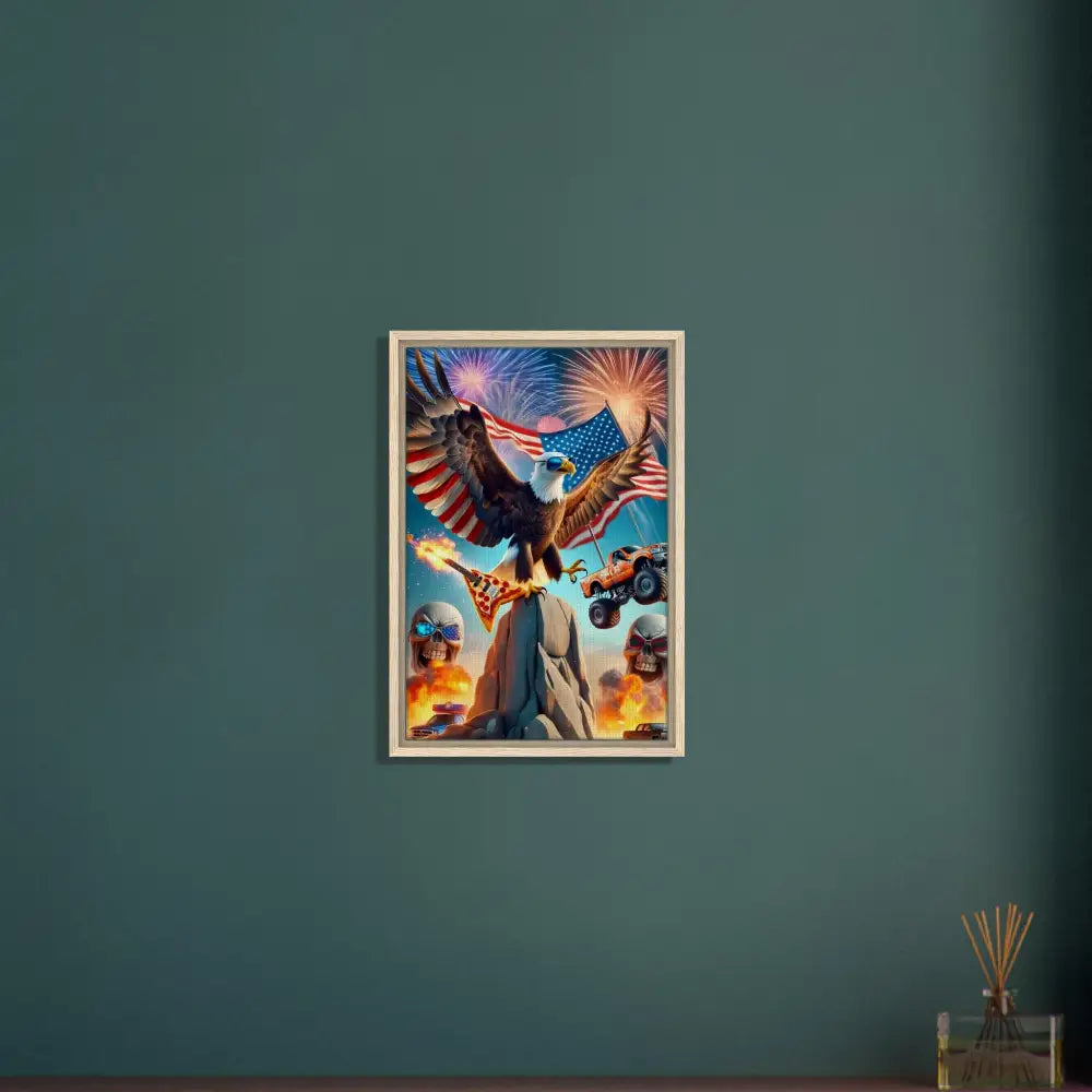 Framed patriotic artwork displayed in the PixiOnyx Apex Americana Canvas product