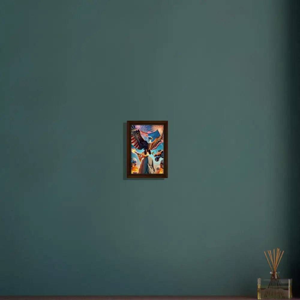Framed eagle artwork on canvas for Patriot decor in PixiOnyx Apex Americana collection