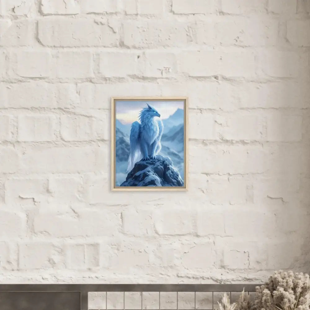 Framed Griffin artwork from Frostpeak Gryphon canvas by PixiOnyx Fantasy Display