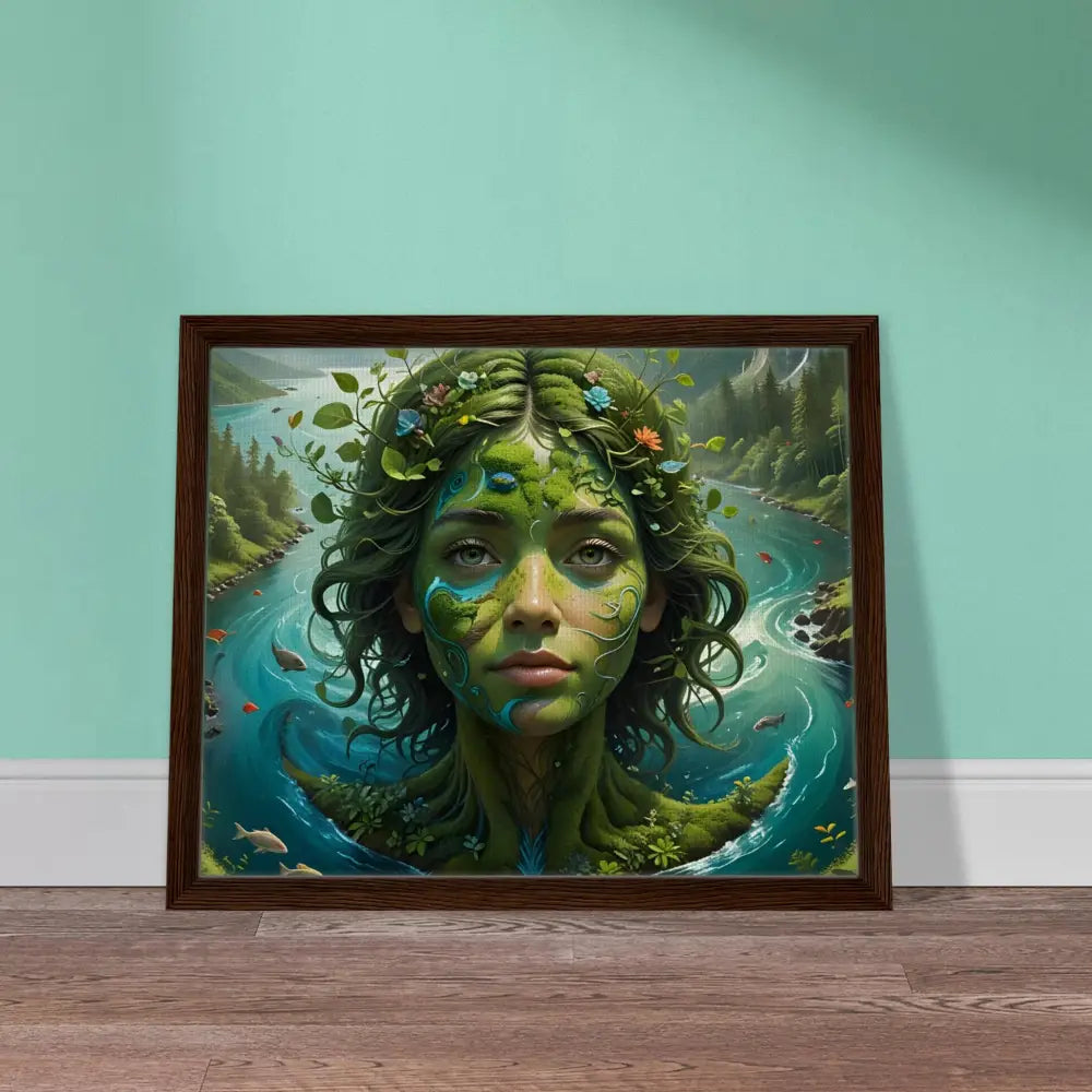 Framed Nature Goddess Artwork on Canvas for Green Goddess PixiOnyx Nature Dreamscape