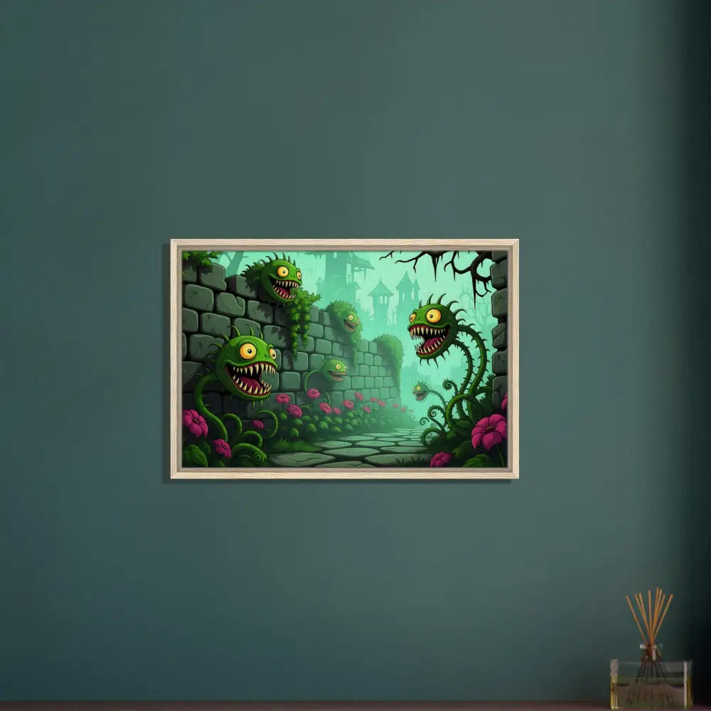 Framed monster plant artwork from PixiOnyx Surreal Fantasy Nature collection