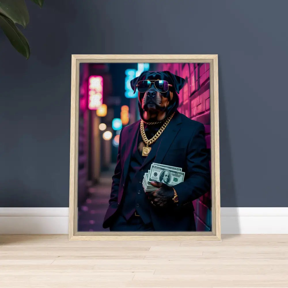 Framed Dog Portrait on PixiOnyx Luxe Urban Vibe Canvas