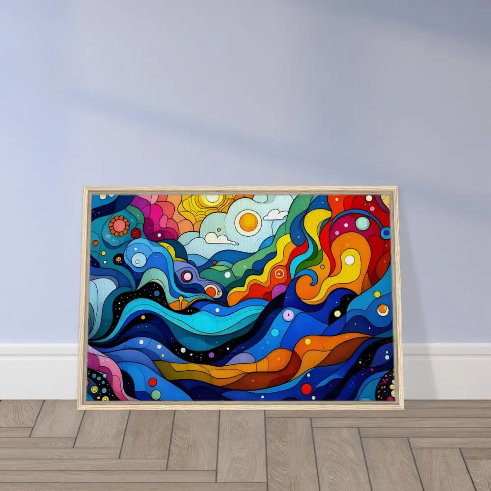 Framed colorful abstract artwork for Psychedelic Wall Art Canvas decor