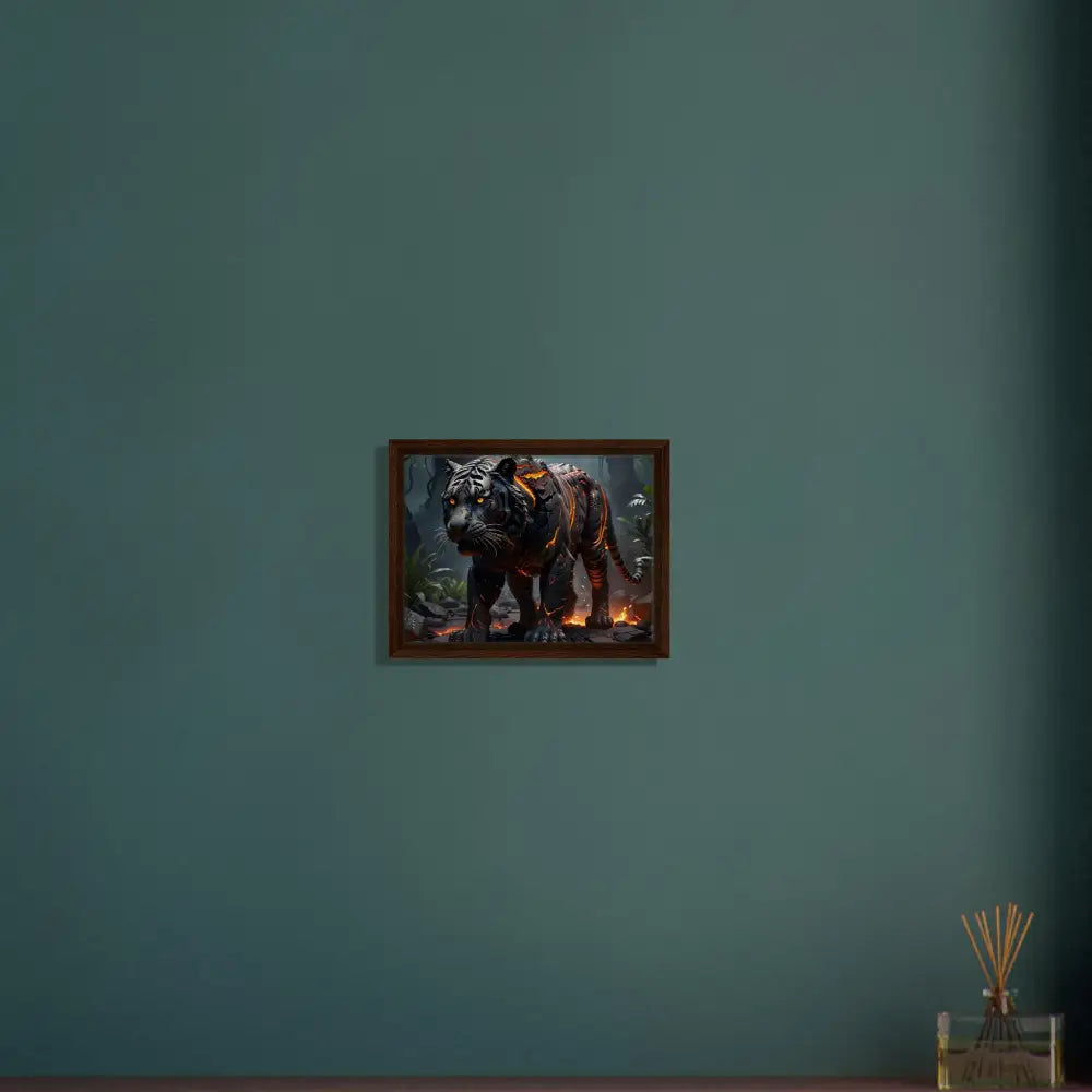 Framed Tiger Artwork from PixiOnyx Framed Fantasy collection Featuring natural lion scene