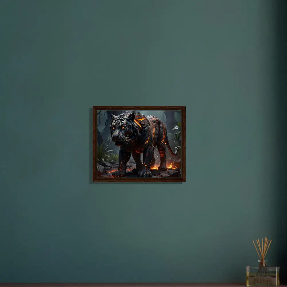 Framed tiger artwork on canvas from PixiOnyx Framed Fantasy collection