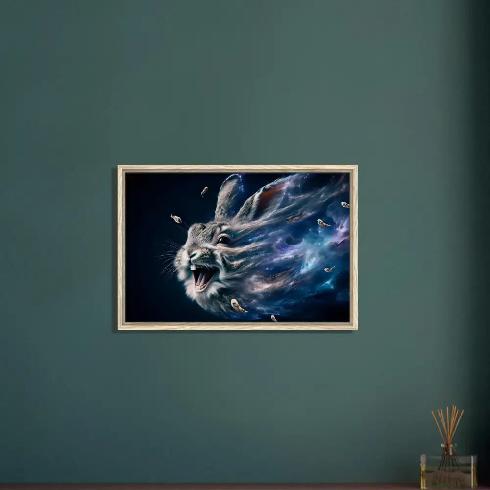 Framed Rabbit Nebula Artwork on Canvas in Interstellar Float Frame for Cosmic Decor