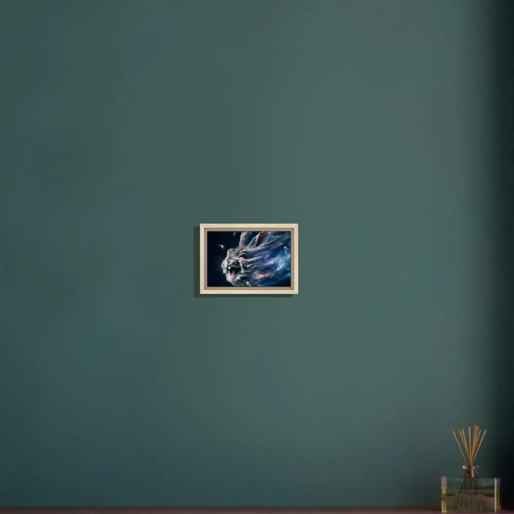 Framed abstract art called Nebula Howl in PixiOnyx Interstellar Float Frame