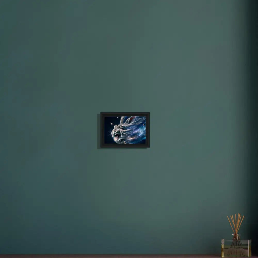 Framed fantasy wolf artwork from PixiOnyx Interstellar Float Frame collection
