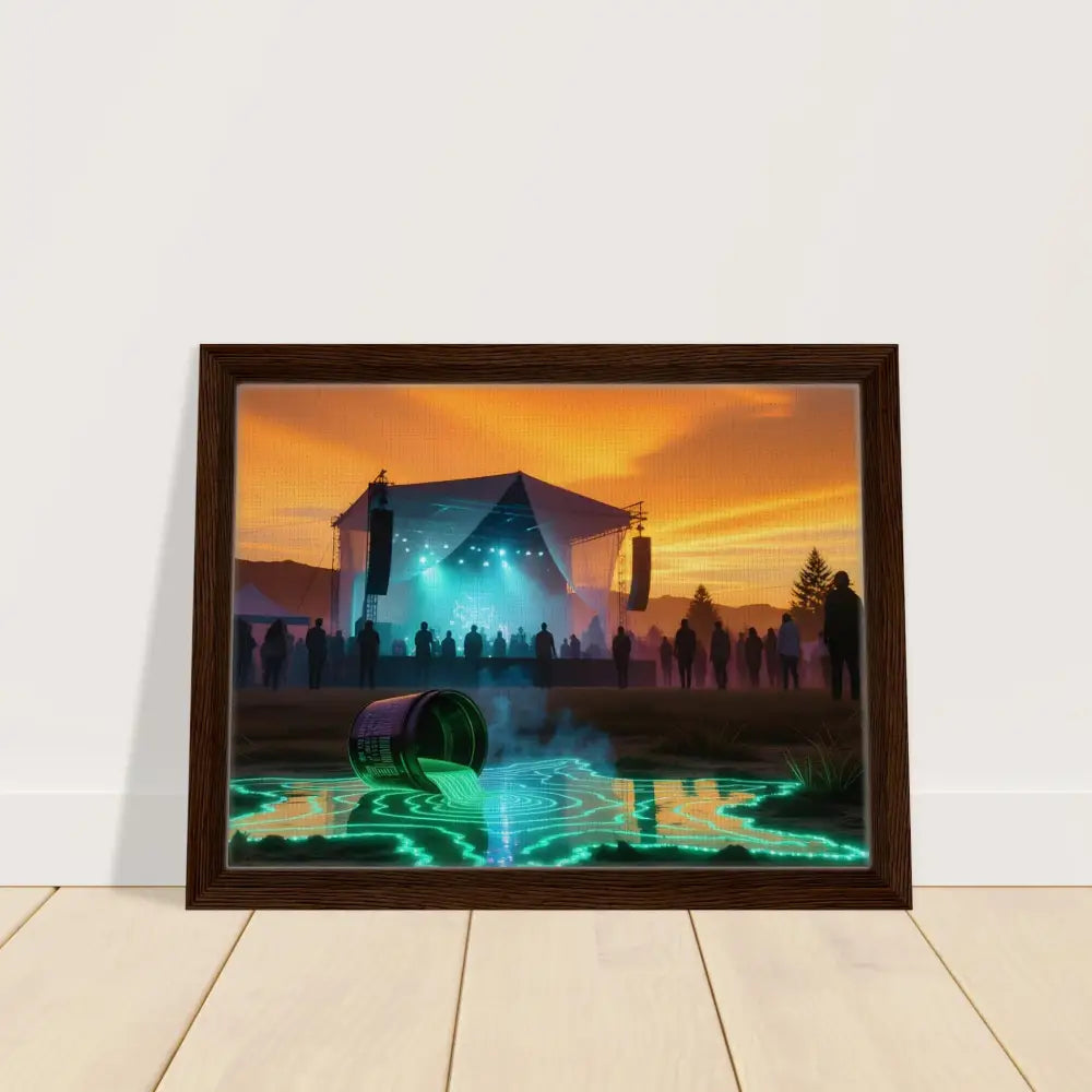 Framed Canvas Neon Spill Festival with spilled paint art for PixiOnyx Dreamworld Display