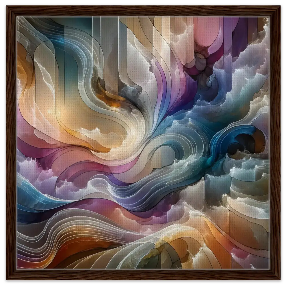 Abstract framed artwork for Framed Canvas Print Celestial Layer Flux PixiOnyx