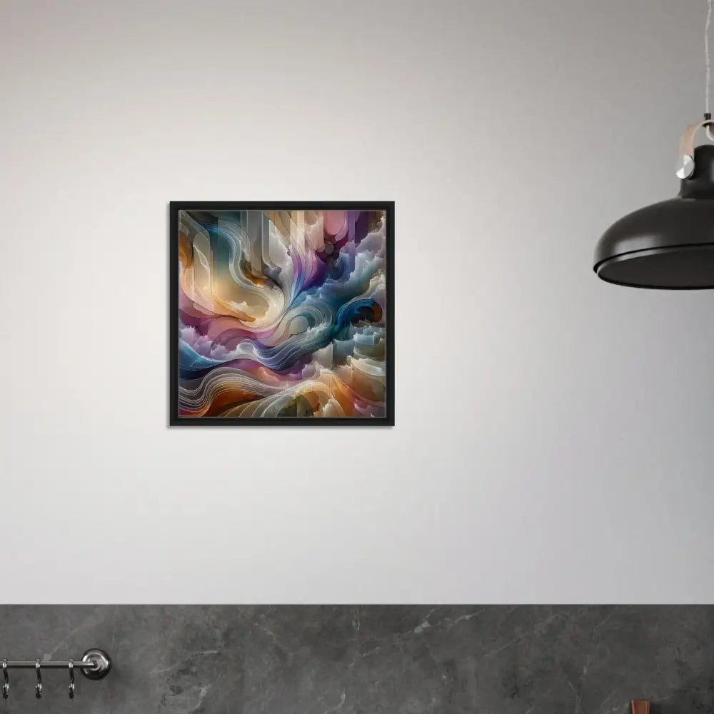 Framed abstract art canvas print celestial layer flux PixiOnyx Luxe Edition