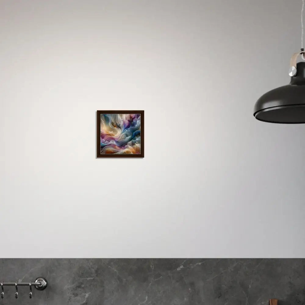 Framed abstract art canvas print titled Celestial Layer Flux by PixiOnyx Abstract Luxe Edition