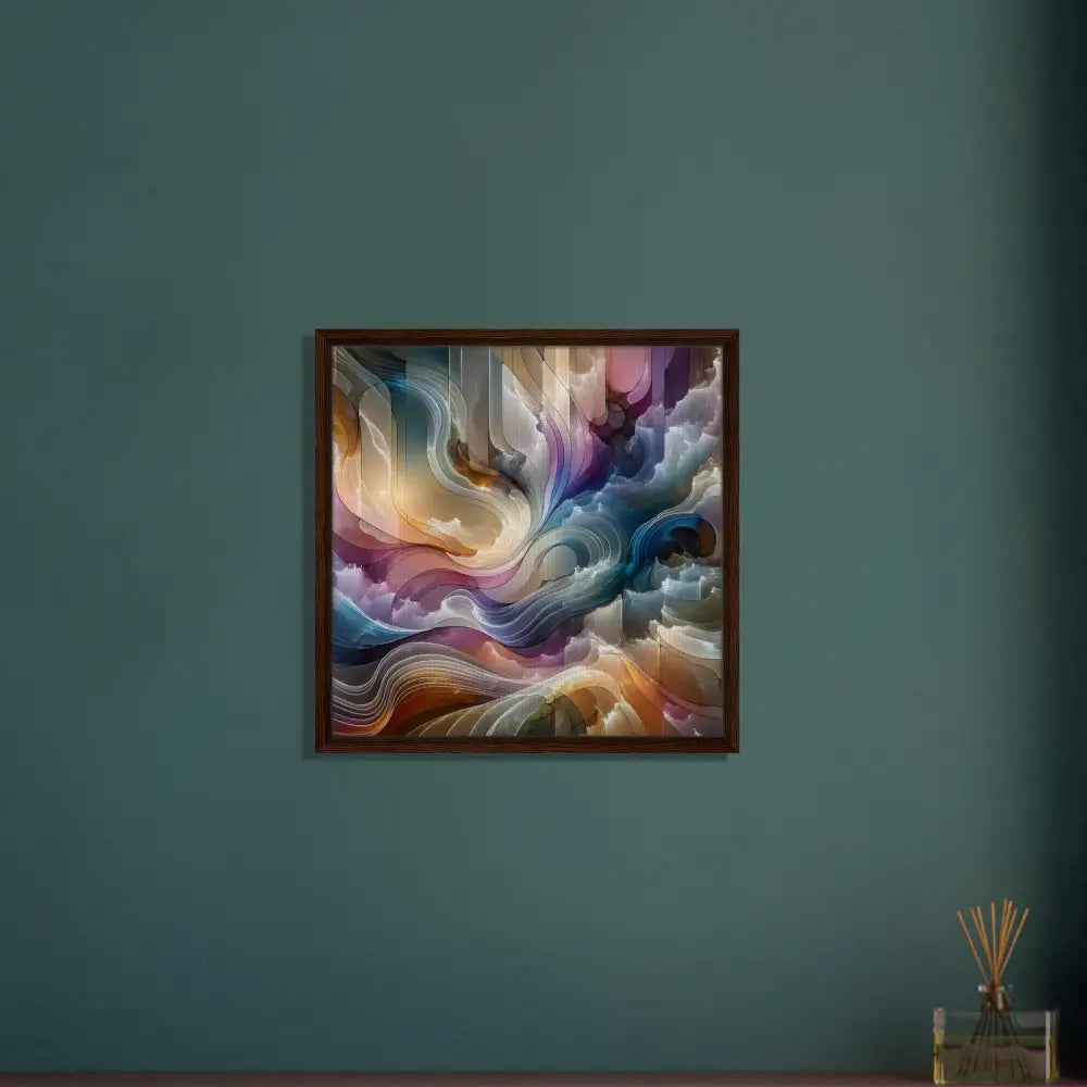 Abstract framed artwork from PixiOnyx Celestial Layer Flux Luxe Edition on canvas