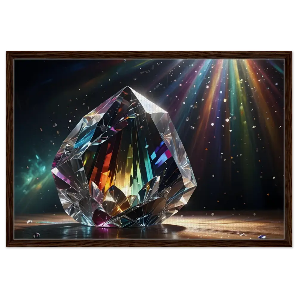Prismatic crystal gemstone artwork on framed canvas titled PixiOnyx Luminous Luxe