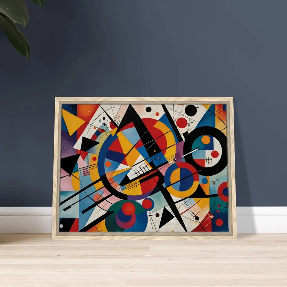 Framed abstract geometric canvas art from PixiOnyx Rhythmic Geometry collection