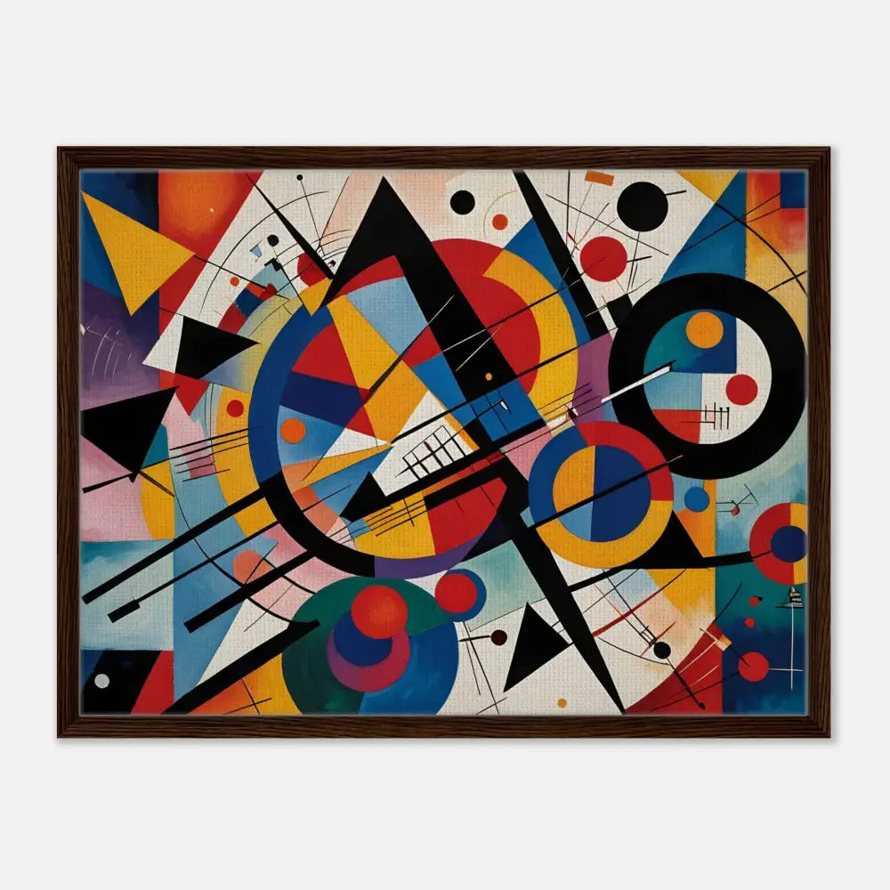 Framed abstract geometric painting from PixiOnyx Rhythmic Geometry collection