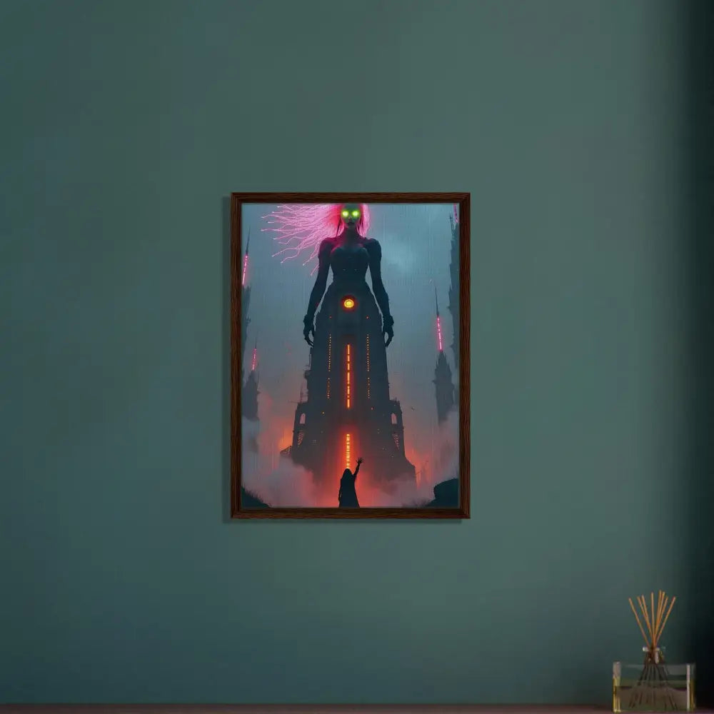 Futuristic fantasy framed canvas artwork from PixiOnyx Techno-Myth Showcase