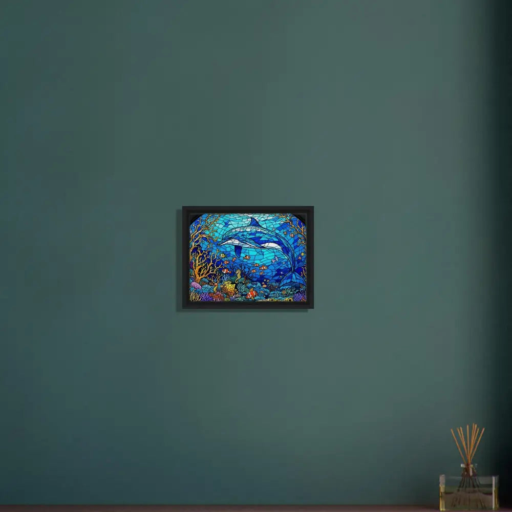 Framed underwater orca artwork displayed on PixiOnyx Oceanlight Relic Canvas