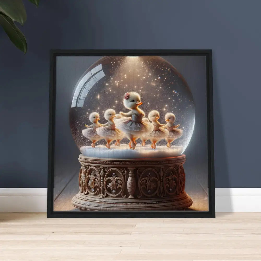 Framed snow globe with duck ballerinas from PixiOnyx Whimsical Winter Print