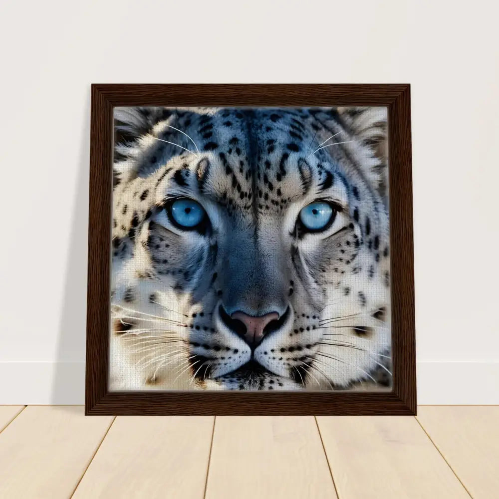 Framed Snow Leopard Portrait Canvas for PixiOnyx Precision Predator Display