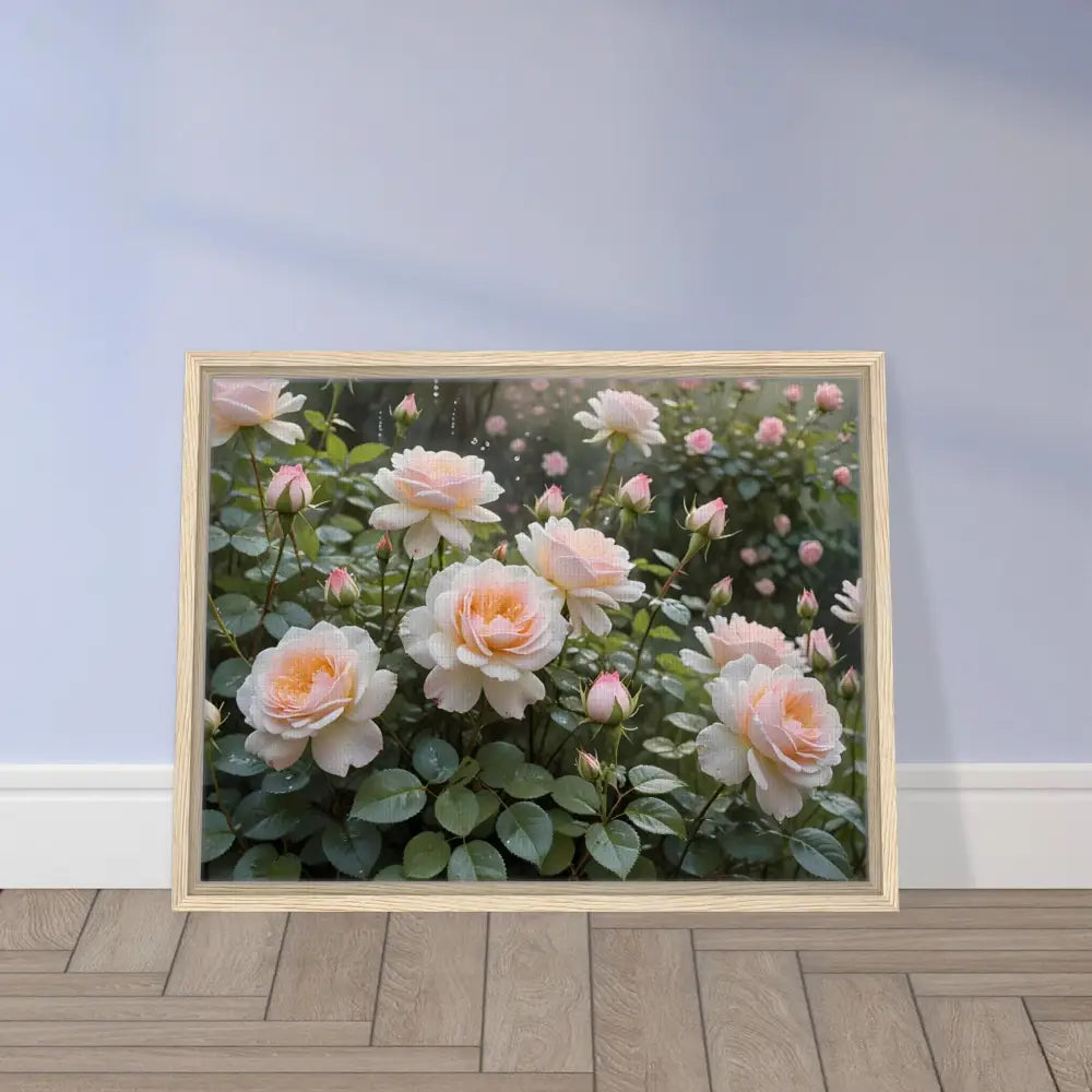 Framed rose garden print from PixiOnyx Botanical Dreamscape Canvas art piece