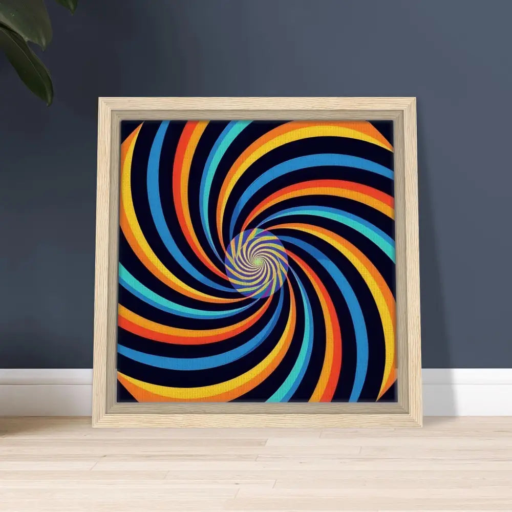 Framed swirling colorful artwork from PixiOnyx Luxe Geometry Spirograph Swirl collection